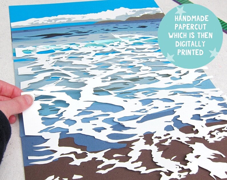 Ocean Waves Card Wild Atlantic Way Card Seascape Illustration Card image 4