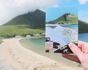 Achill Island Greetings Card - Dugort Irish Landscape Art