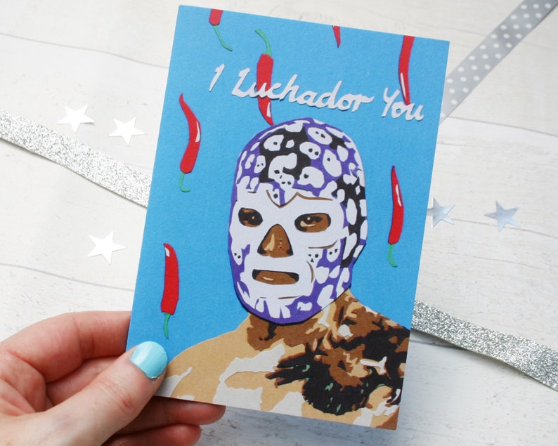 Mexican Wrestling Anniversary Card Lucha Libre Card For Him image 2