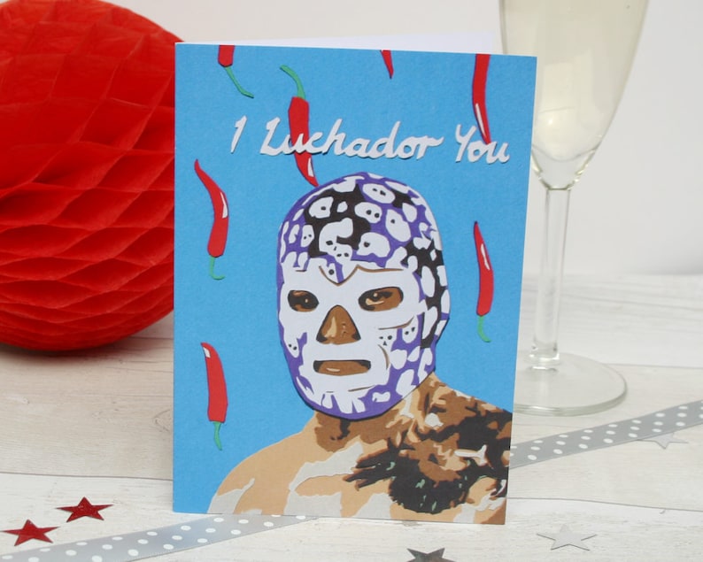 Funny Lucha Libre Anniversary Card Mexican Wrestler Luchador - Etsy