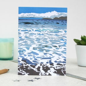 Ocean Waves Card Wild Atlantic Way Card Seascape Illustration Card image 1