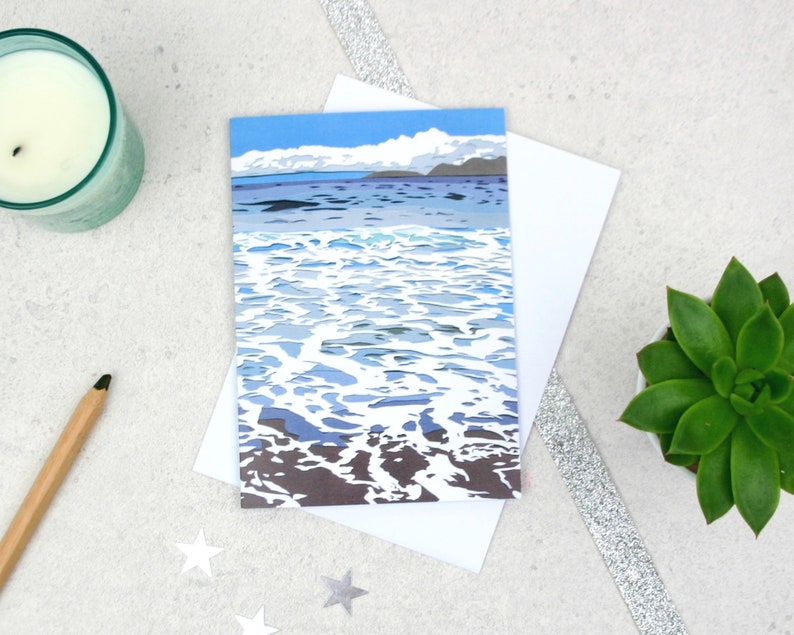 Ocean Waves Card Wild Atlantic Way Card Seascape Illustration Card image 5
