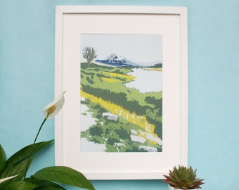 Errigal Mountain Donegal Print - Irish Landscape Art - Ireland Travel Print