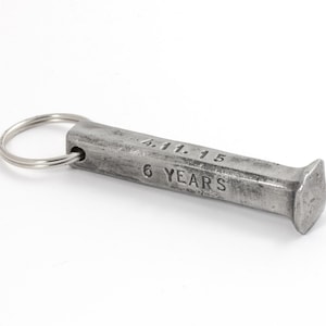 Grote ijzeren sleutelhanger voor mannen, gepersonaliseerd, handgesmeed