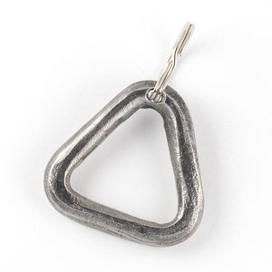 Triangle iron keychain hand forged image 5