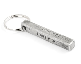 6th anniversary gift for her, personalized keychain for women, hand forged