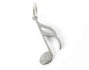 Gift for music teacher / music note steel keychain / musician keychian