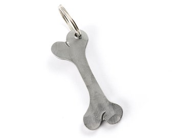 Dog bone keychain / dog lover gift / bone metal keychain