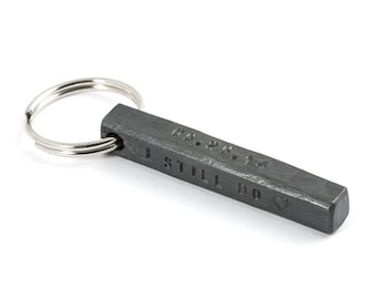 6 year anniversary gift for wife, personalized keychain for her, hand forged