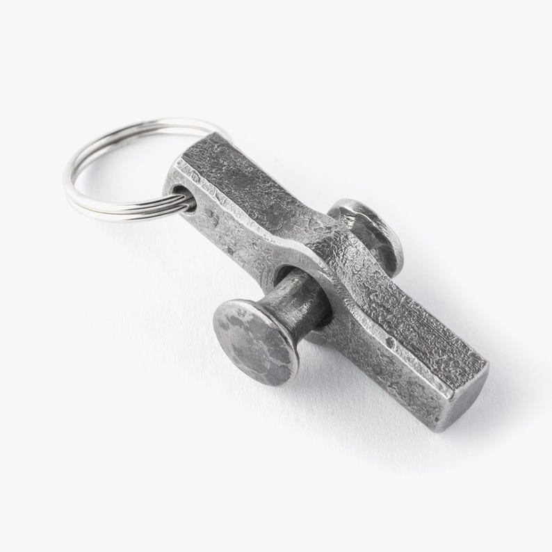 Iron Keychain Hand Forged, Blacksmith Made Keyring - Etsy