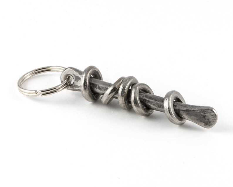 iron keychain Blacksmith made Design keychain Etsy