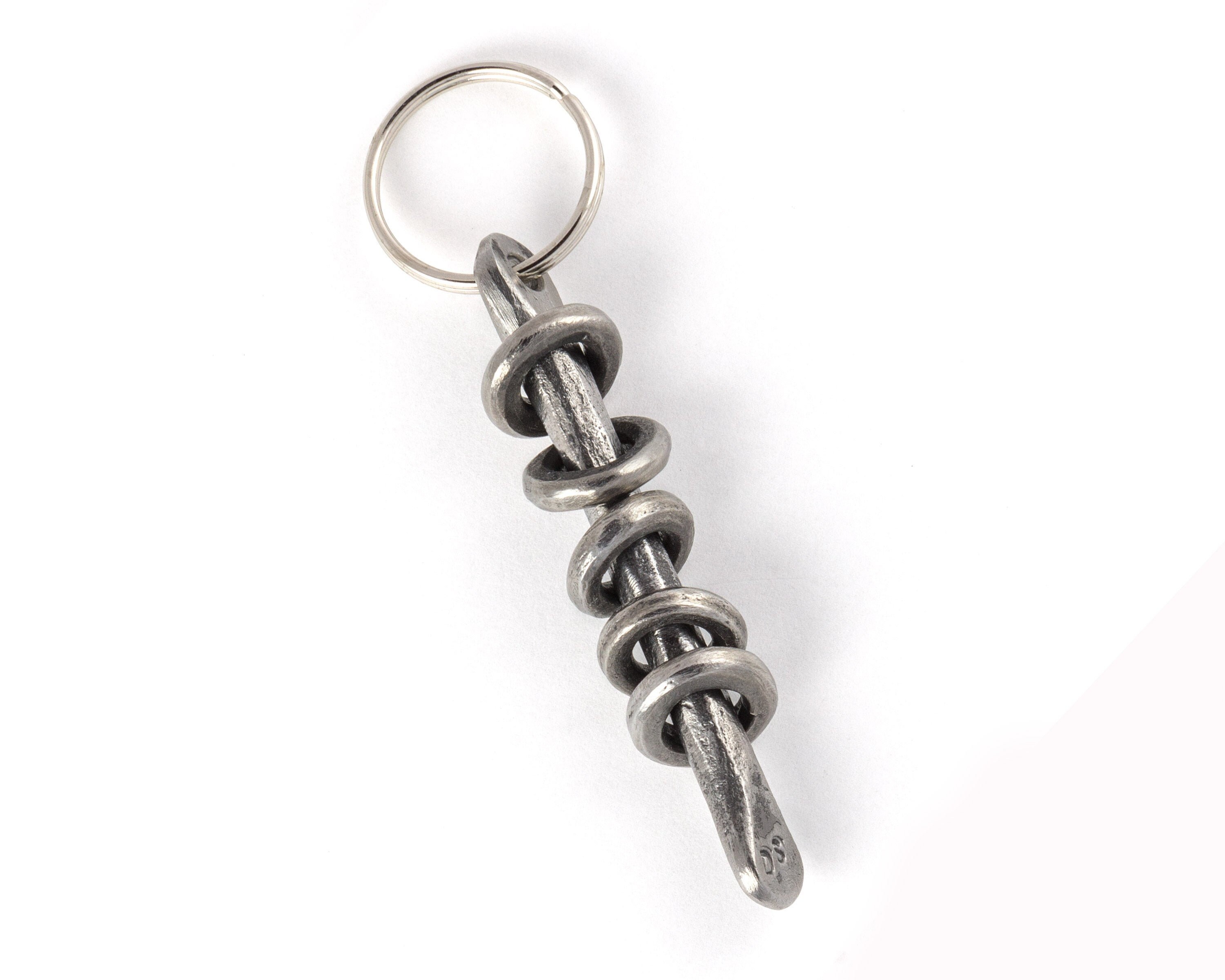 iron keychain Blacksmith made Design keychain Etsy