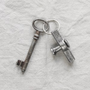 Iron Keychain Hand Forged, Blacksmith Made Keyring - Etsy