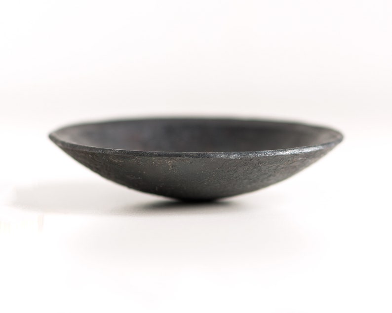 Black ring dish, hand forged iron ring bowl image 6