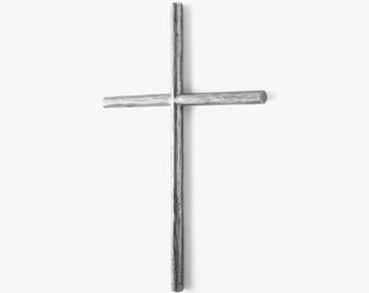 Simple iron wall cross, hand forged, Christian faith room decor