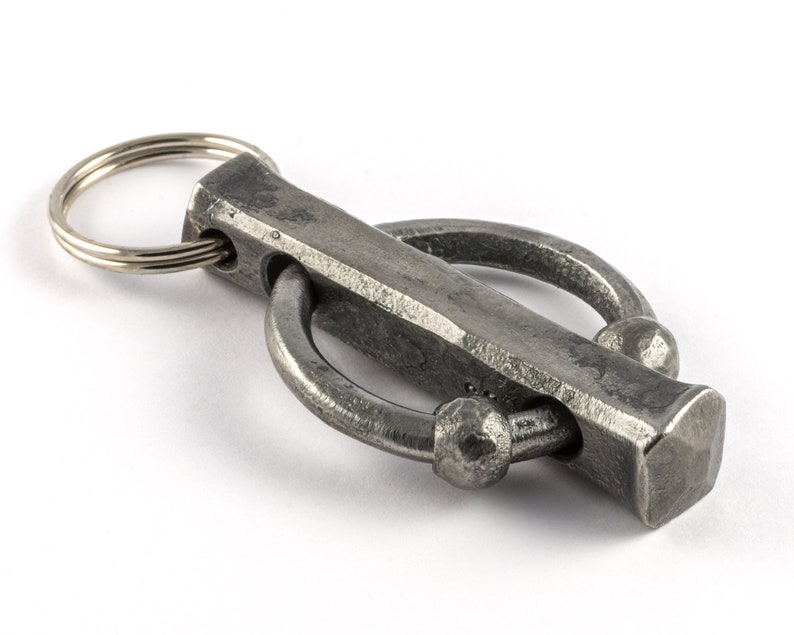 keychain blacksmith keychain wrought iron gift Etsy