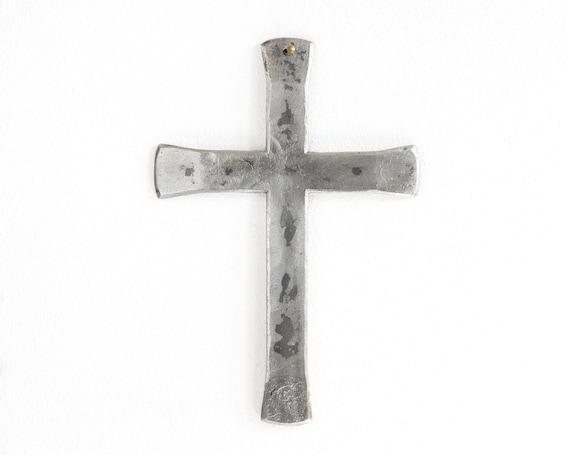 Forged Iron Wall Cross Decor Hand Forged Cross Wall Hanging Etsy