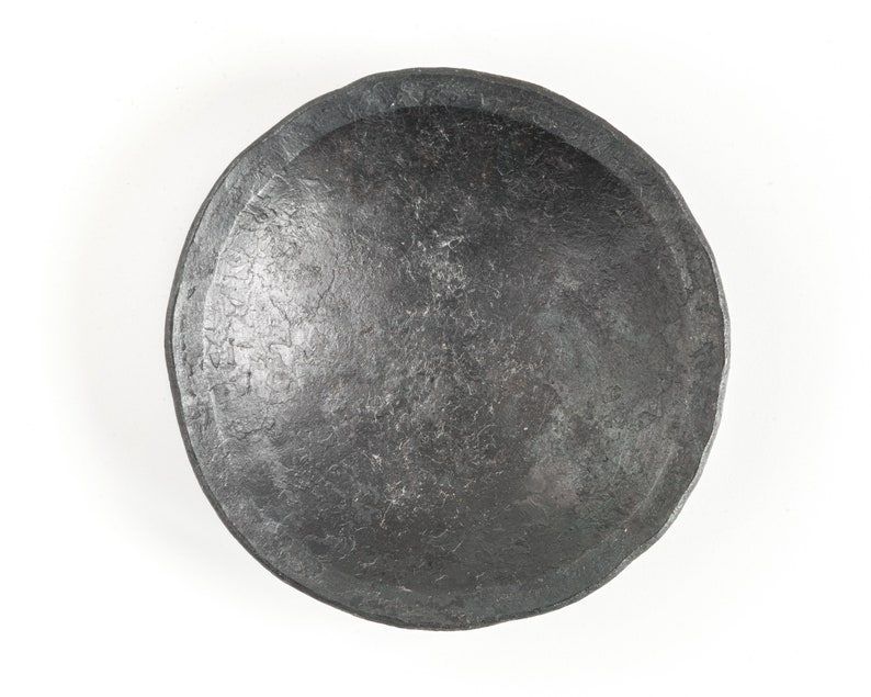 Black ring dish, hand forged iron ring bowl image 4