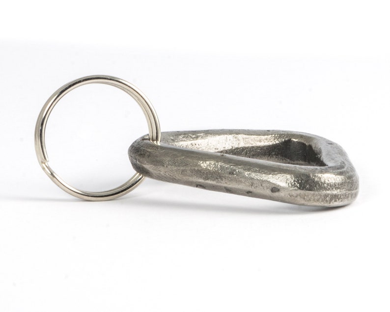 Triangle iron keychain hand forged image 4