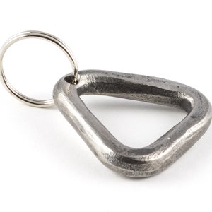 Triangle iron keychain hand forged image 3