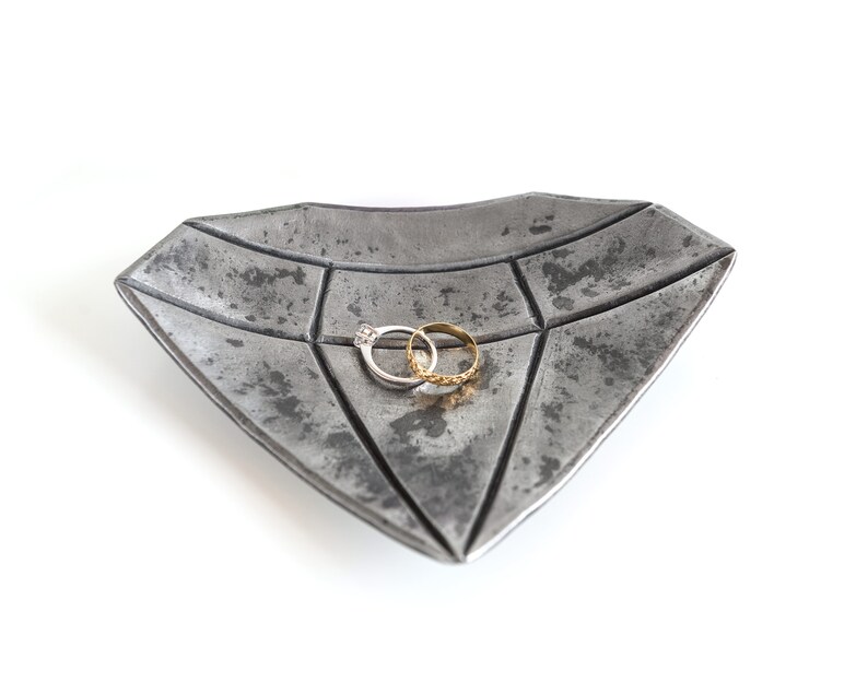 Diamond ring dish hand forged jewelry bowl wedding anniversary gift for her