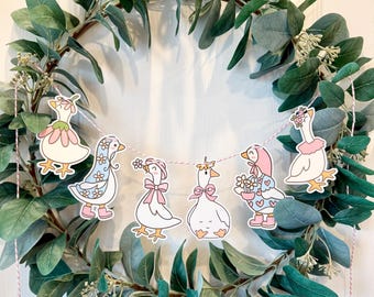 Silly Goose Garland – Cottagecore Paper Banner for Nursery, Baby Shower & Playroom Decor