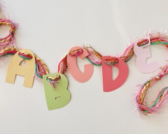 Pastel Rainbow Alphabet Garland: Nursery, Playroom, Party Decor