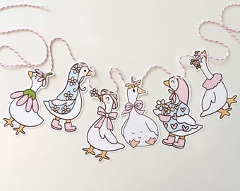 Silly Goose Garland, Goose Nursery Decor, Baby Shower Banner, Cottage core Nursery, Playroom Decor