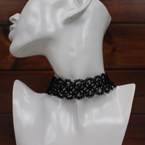 Black Choker Necklace, Tatting Lace Victorian Choker, Victorian Gothic Jewelry