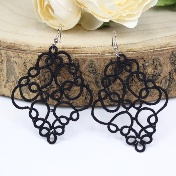 Tatted Earrings Etsy