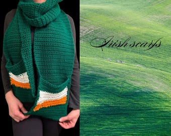 Handmade Irish Scarf with Pockets any pattern
