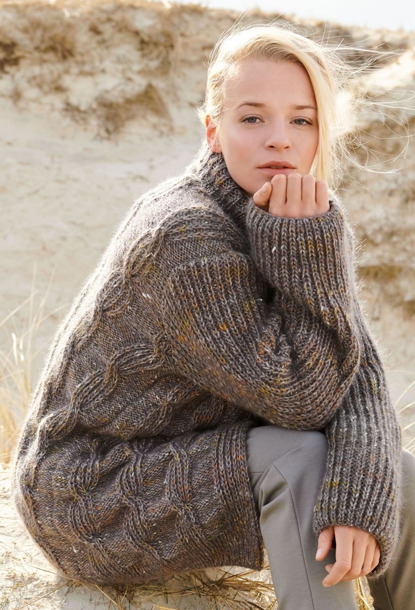 Handknitted simple brownish-beige jacket. Silk-superkid | Etsy