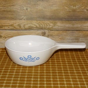 Vintage Corning Ware Blue Cornflower P-81-B Handled Skillet Saucier 1 Pint No Lid