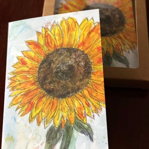 Tarjeta de felicitación de girasol brillante, eres mi sol, pensando en ti tarjetas de notas y anuncios conjunto de 6