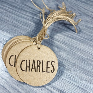 Gepersonaliseerde Kraft Hang Tags, Custom Retail Price Tags, Custom Naam en Logo Gegraveerde Retail Tags, Heavy Weight 2.5" Circle Gift Tags