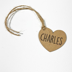 Étiquettes volantes personnalisées en forme de cœur Kraft, étiquettes cadeaux de la Saint-Valentin, étiquettes de prix de détail et étiquettes Love You, étiquettes cadeaux lourdes
