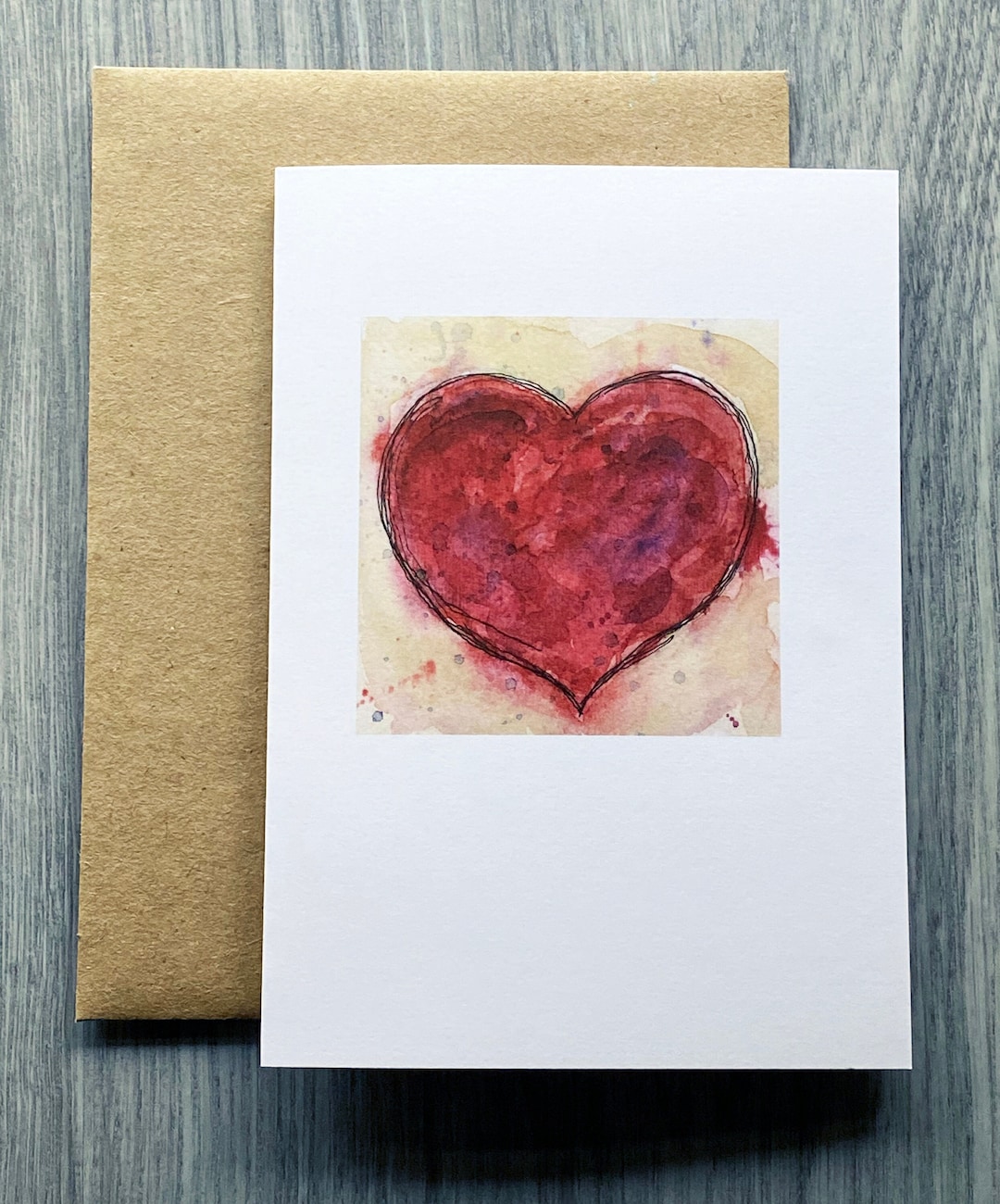 Just Because I Love You Note Card, Heart Card, Valentines Day Gift and ...