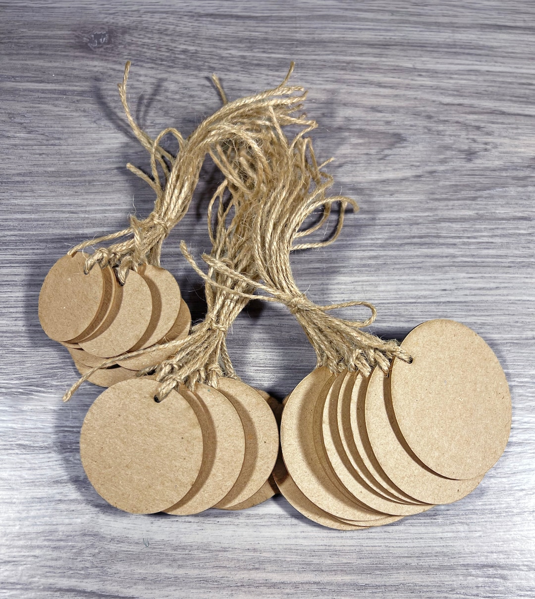 Buy Round Kraft Hang Tags: Blank Price Tags With Twine Online in India  - Main Image
