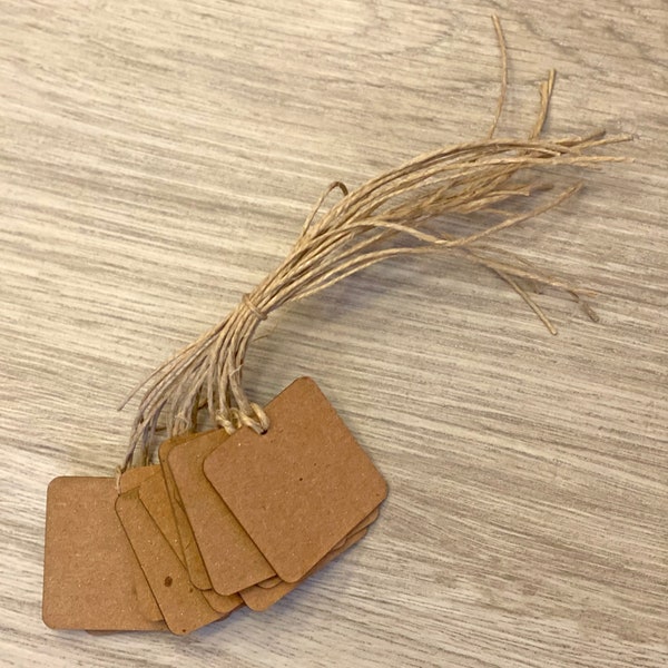 Quadratische Kraft Hang Tags, leere Einzelverkaufspreisanhänger, Geschenk und Dankeschön Tags, schwere Geschenkanhänger