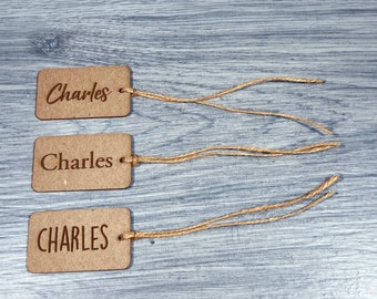 Personalized Kraft Hang Tags, Custom Retail Price Tags, Custom Name and Logo Engraved Retail Tags, Heavy Weight Gift Tags