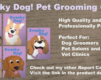 Dog Groomers Report Card, Pet Salon Report Card, Doggy Spa Form, Dog Salon Business Form, Dog Lovers Card, Multi-Dog pack of 25