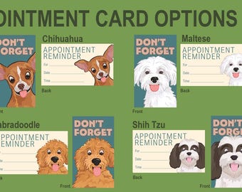 Cute Dog Grooming Appointment Cards - Perfect for Business, Groomers, and Vets Offices - Maltese Dog Appointment Reminder Cards - 100 Cards