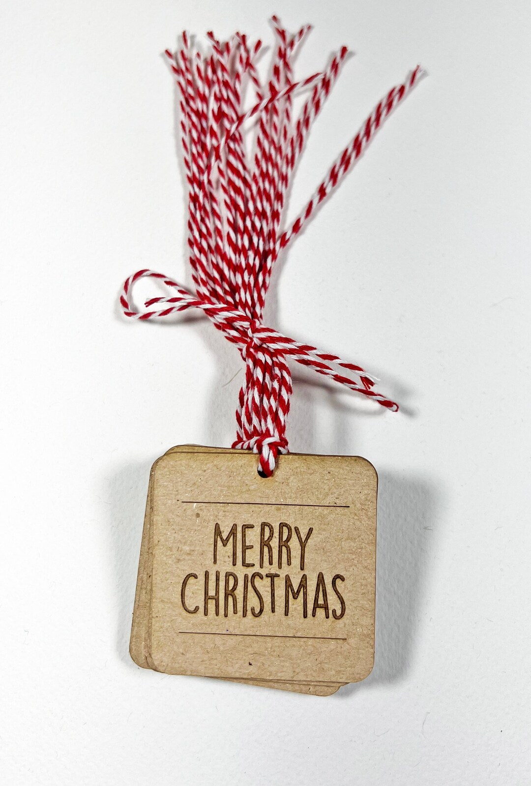 Laser Engraved Merry Christmas Gift Tags, Kraft Chipboard Tags