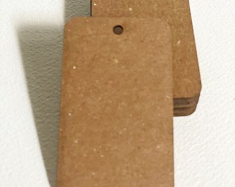 Kraft Chipboard Blank Hang Tags for Retail, Weddings, Parties - Brown
