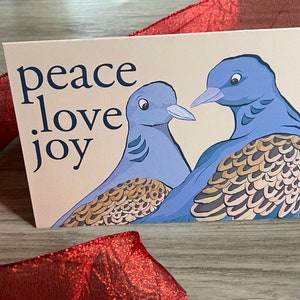 Two Turtle Doves Christmas Card: Personalized Holiday Greeting