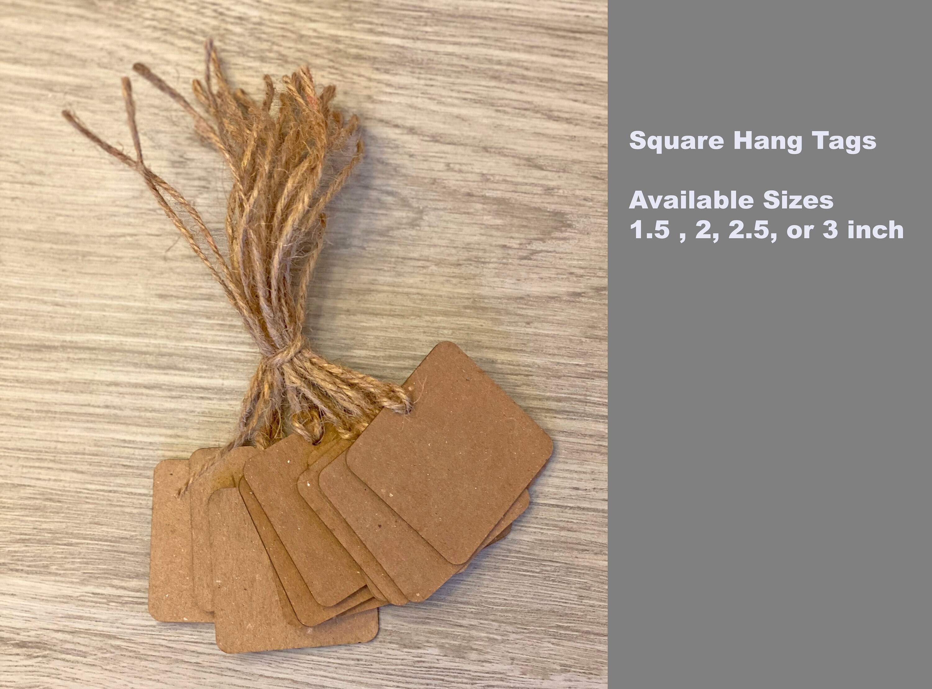Square Kraft Hang Tags: Heavy Weight Gift Tags With Twine - Etsy
