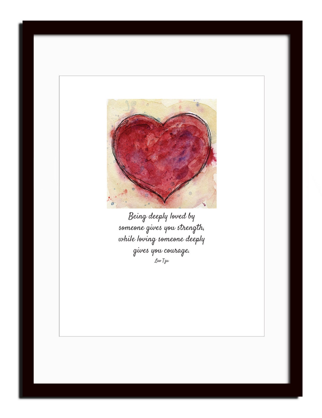 Watercolor Heart Art Print: Love Poem, Romantic Gift Hong Kong