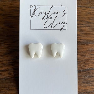 White Tooth Earrings