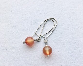 Shabbona earrings, red earrings, orange earrings, bright earrings, dangle earrings