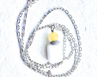Bar Harbor necklace, white necklace, yellow necklace, silver necklace, stone necklace, dainty jewelry, trendy jewelry, modern necklace
